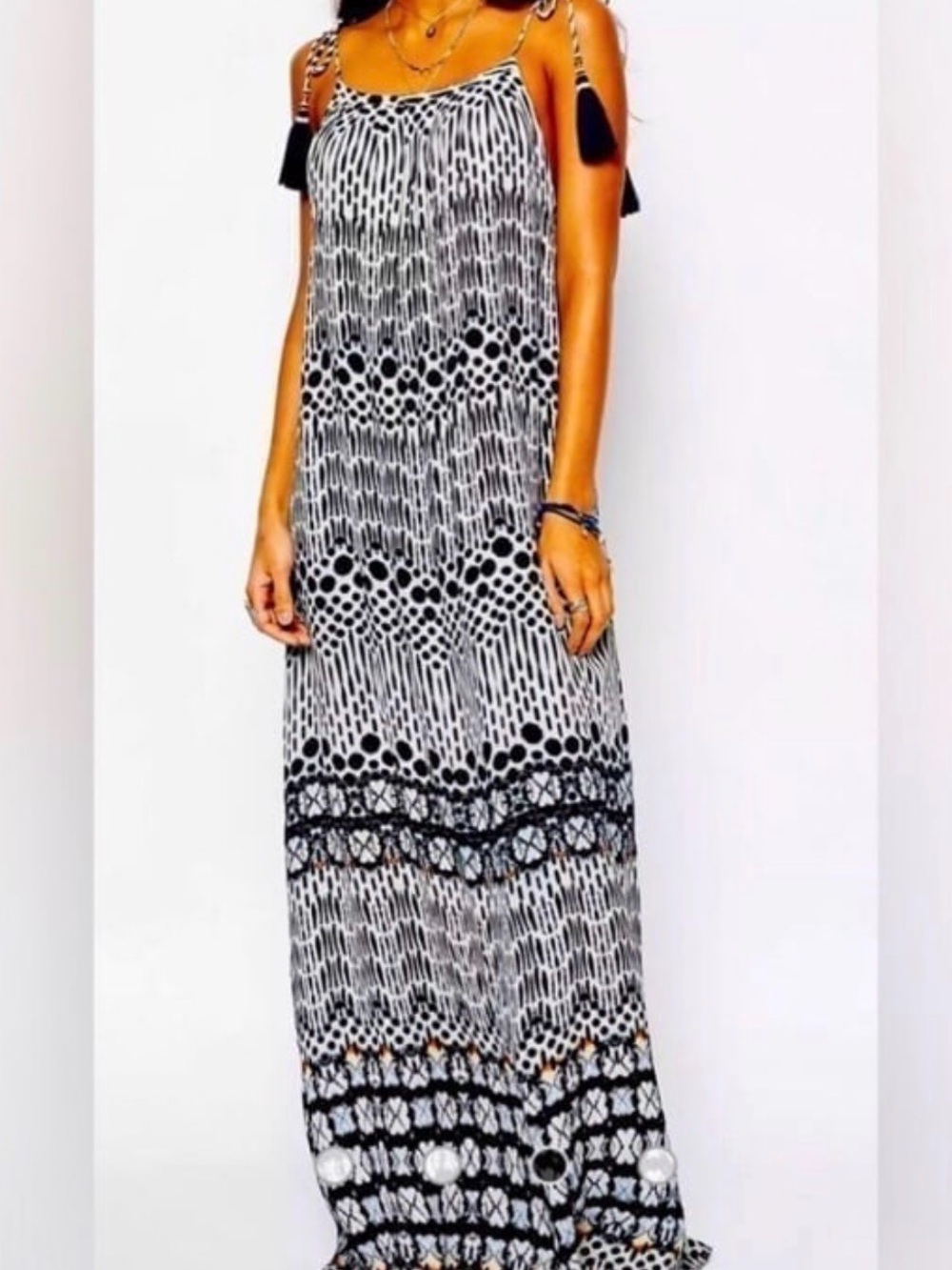 Boho star mela Anthropologie maxi dress NEW Re $320 sz medium